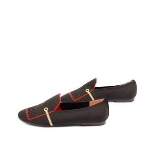 NEW ESPORRE janet flat shoes in black/red